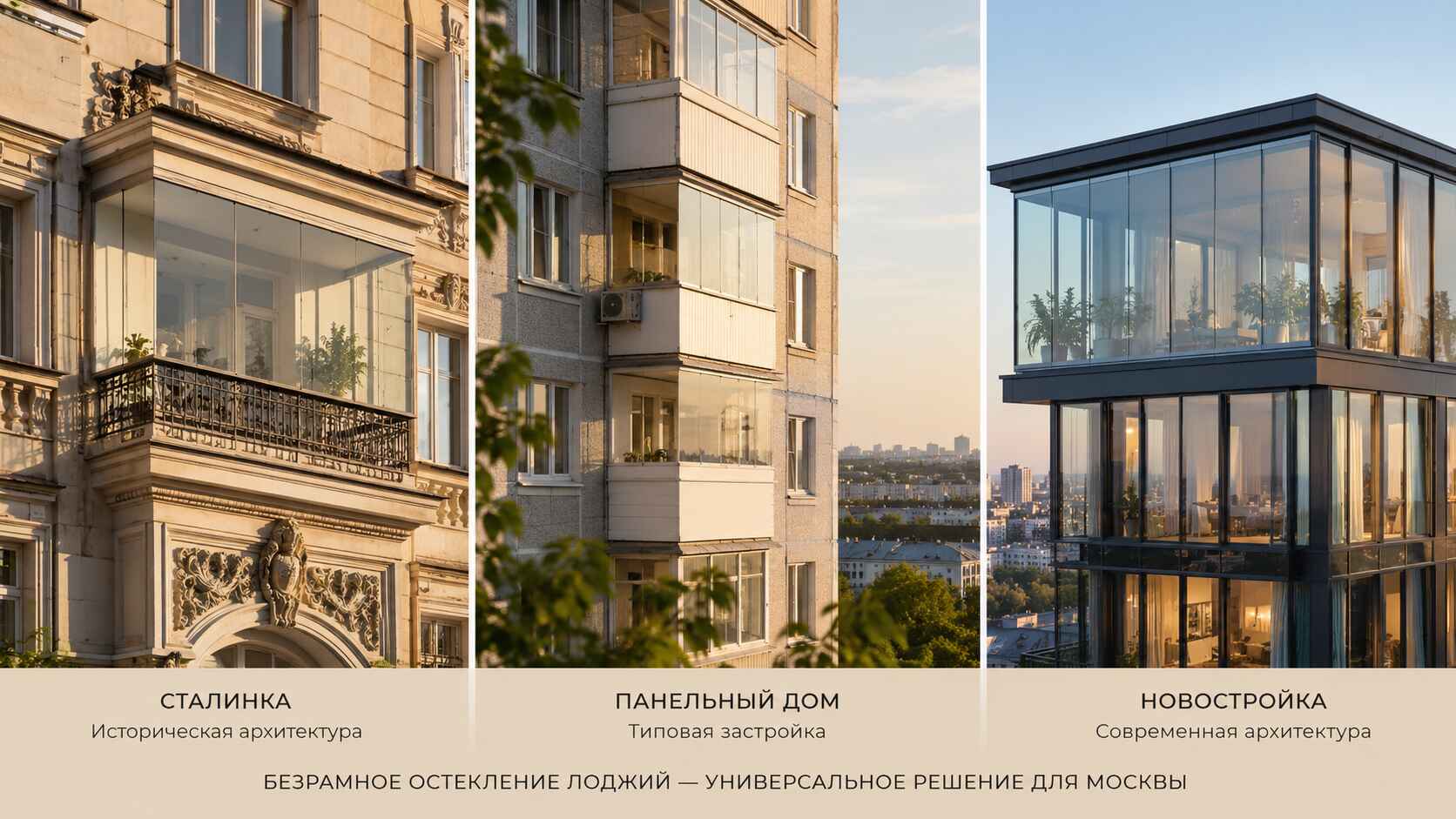 Особенности безрамного остекления лоджий в московских домах