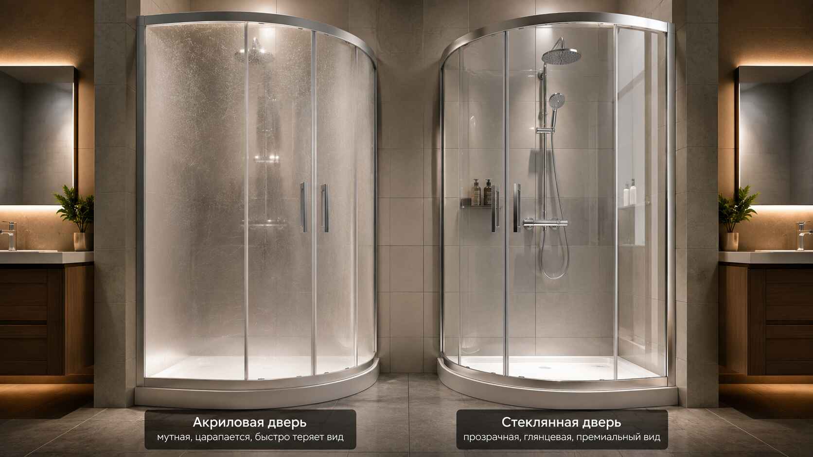 Выбор между стеклом и акрилом