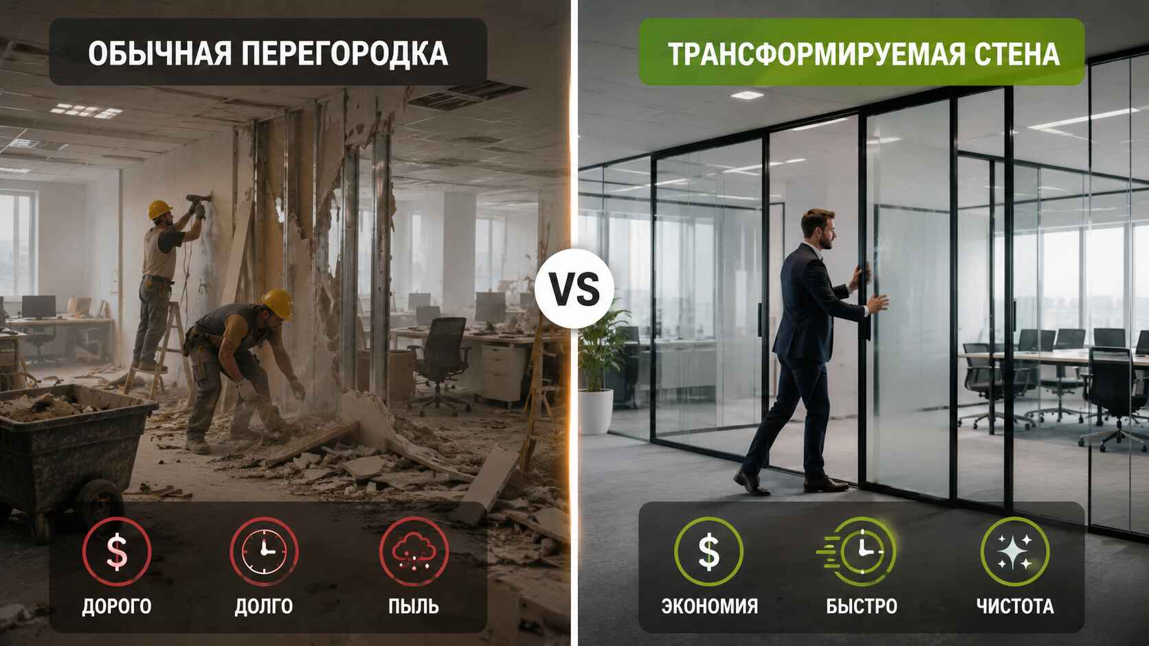 Чем трансформирующая стена отличается от обычной перегородки
