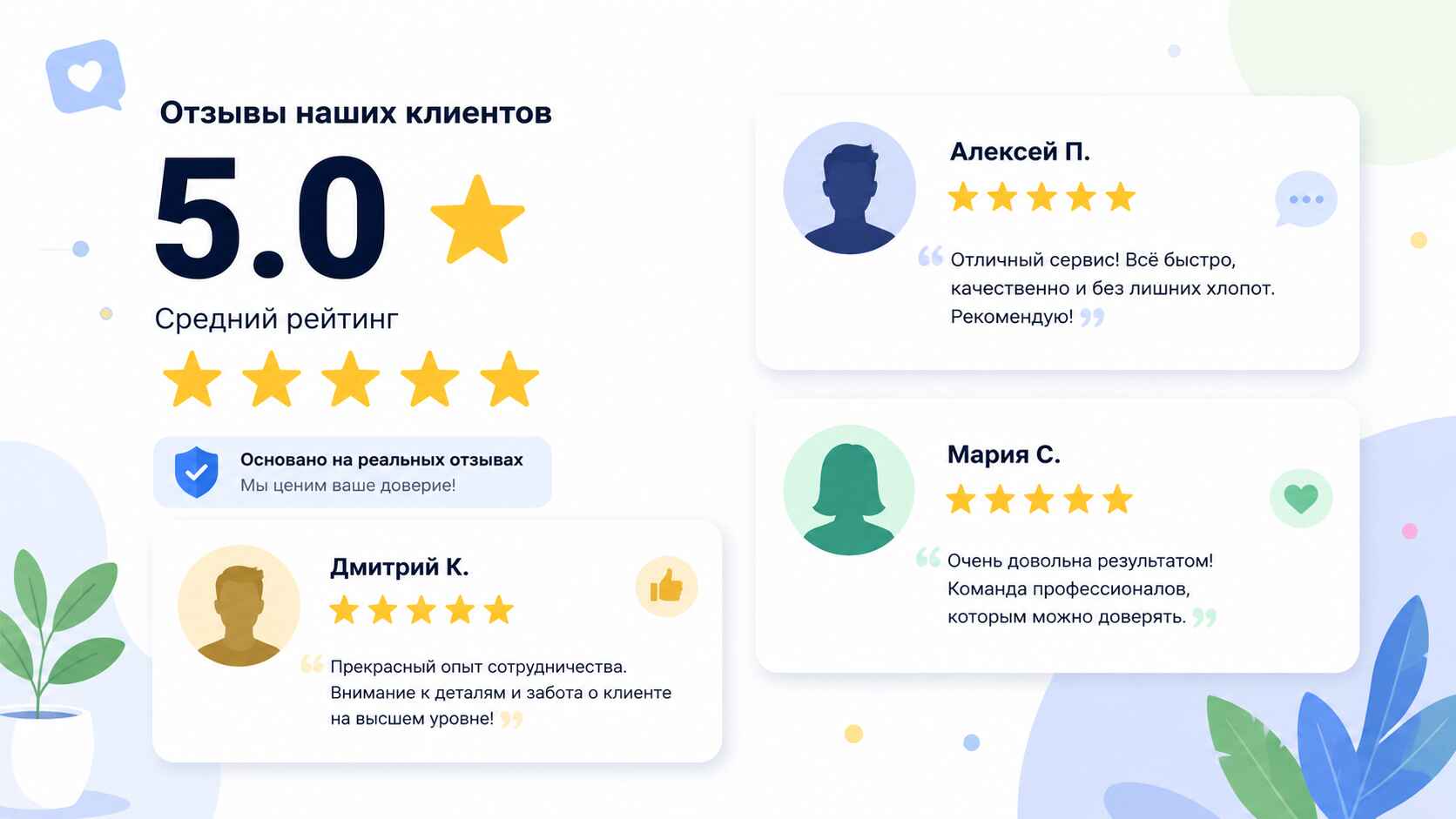 Отзывы довольных клиентов