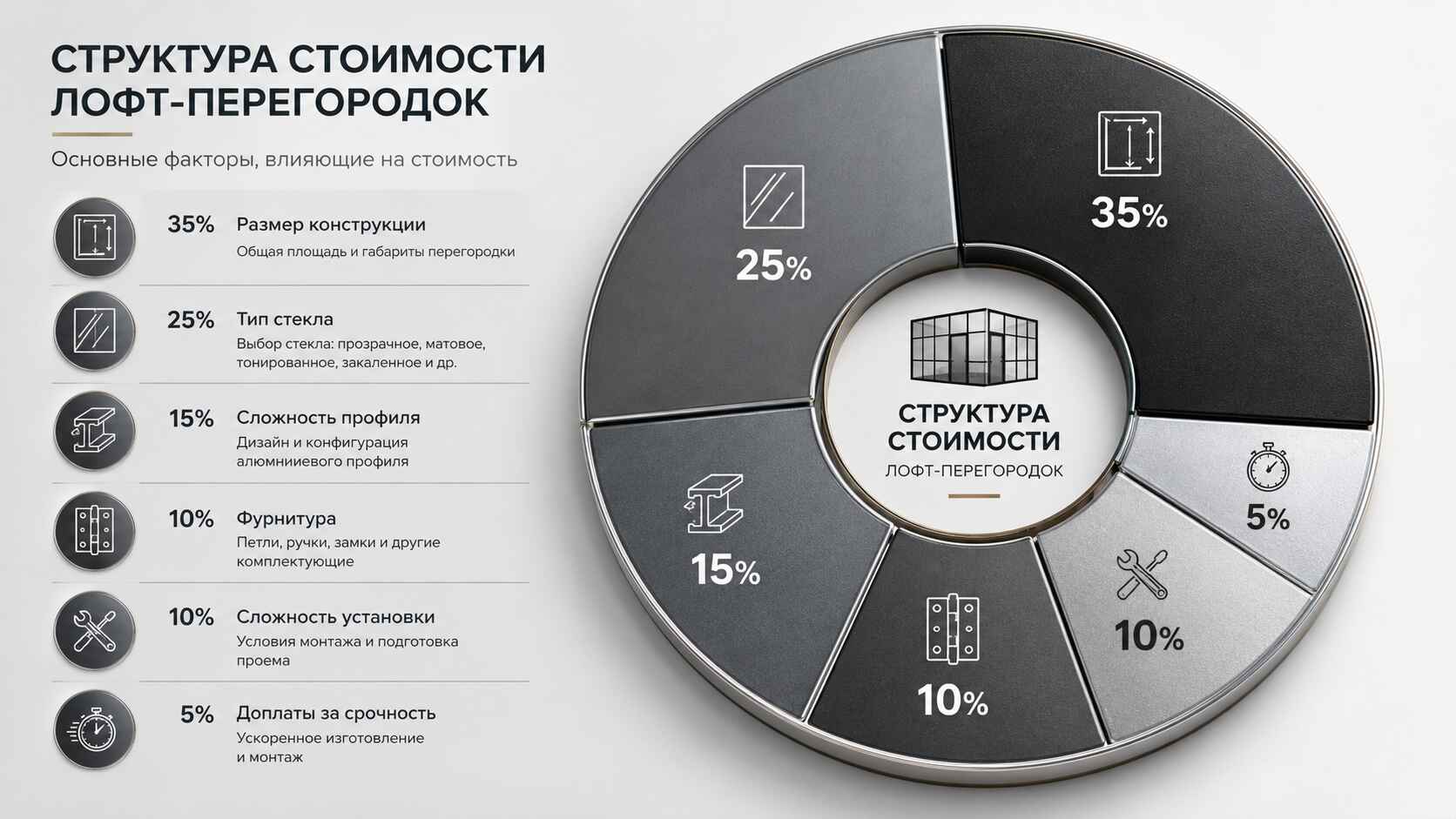 Цены на лофт перегородки в Москве