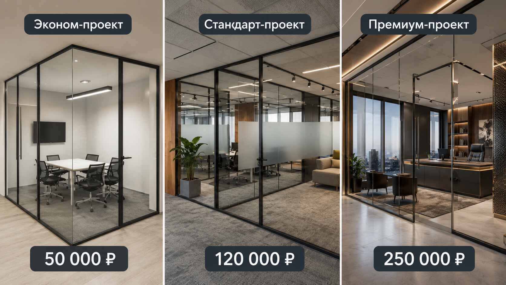 Сколько стоит стационарная офисная перегородка