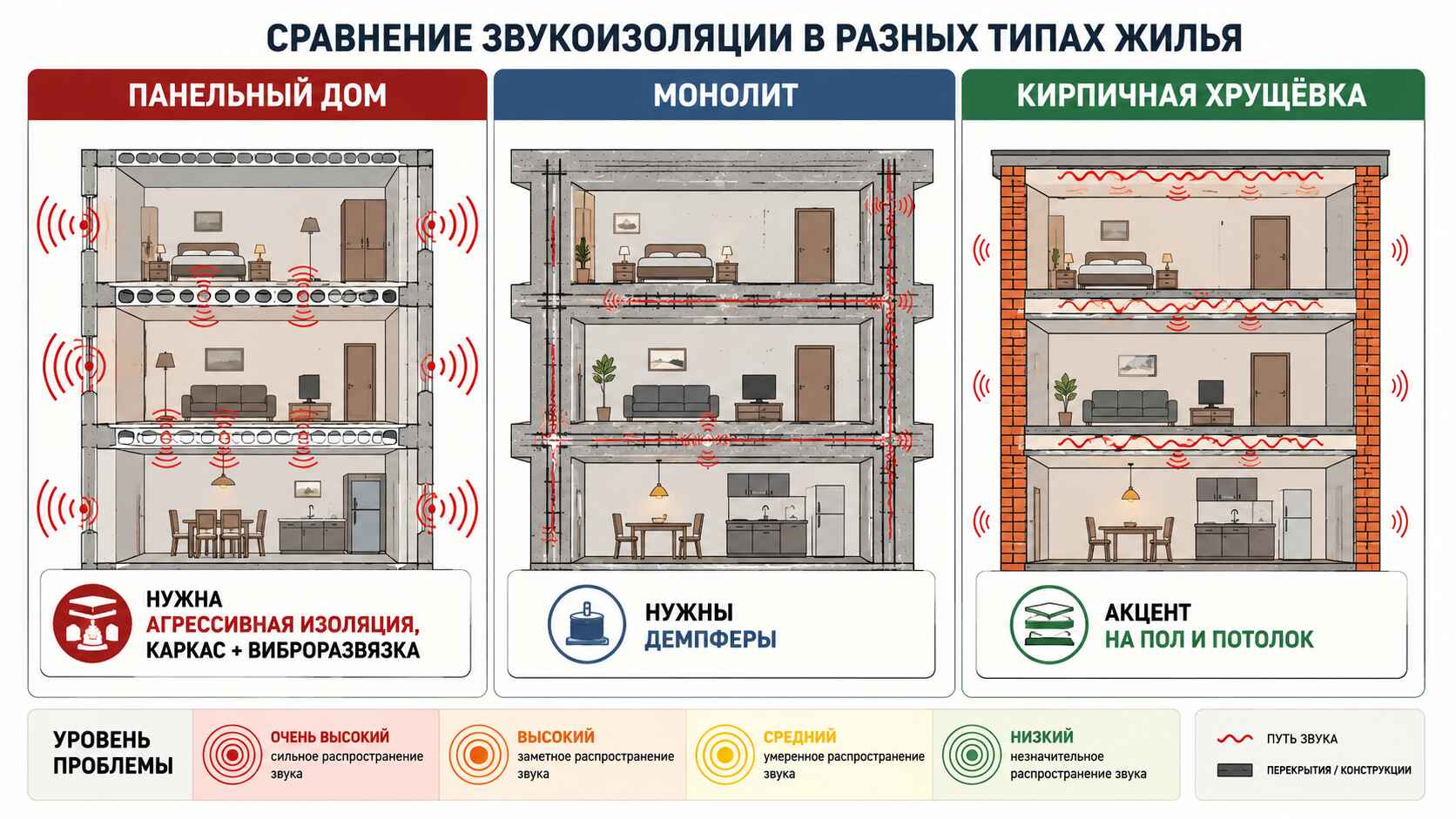 Сравнениезвукоизоляции в разных типах жилья