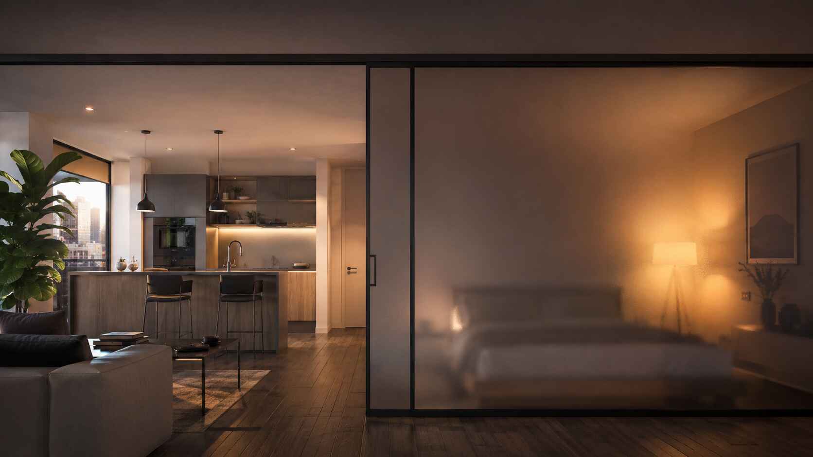 Раздвижные двери как инструмент зонирования