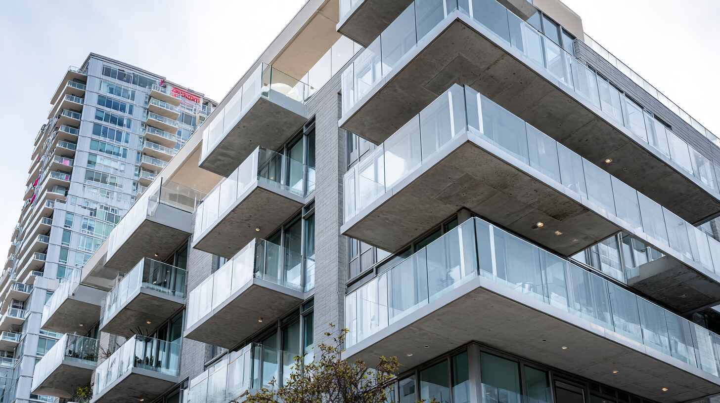 Стеклянные ограждения для балконов зданий