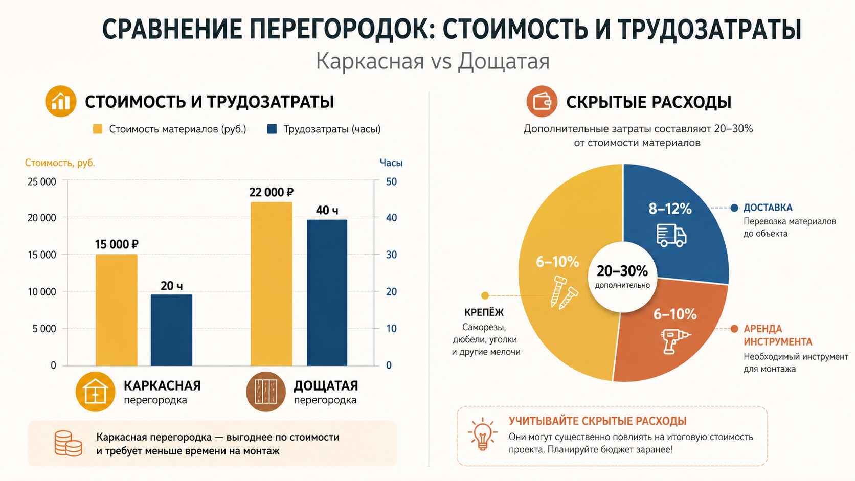 Экономические аспекты строительства перегородок