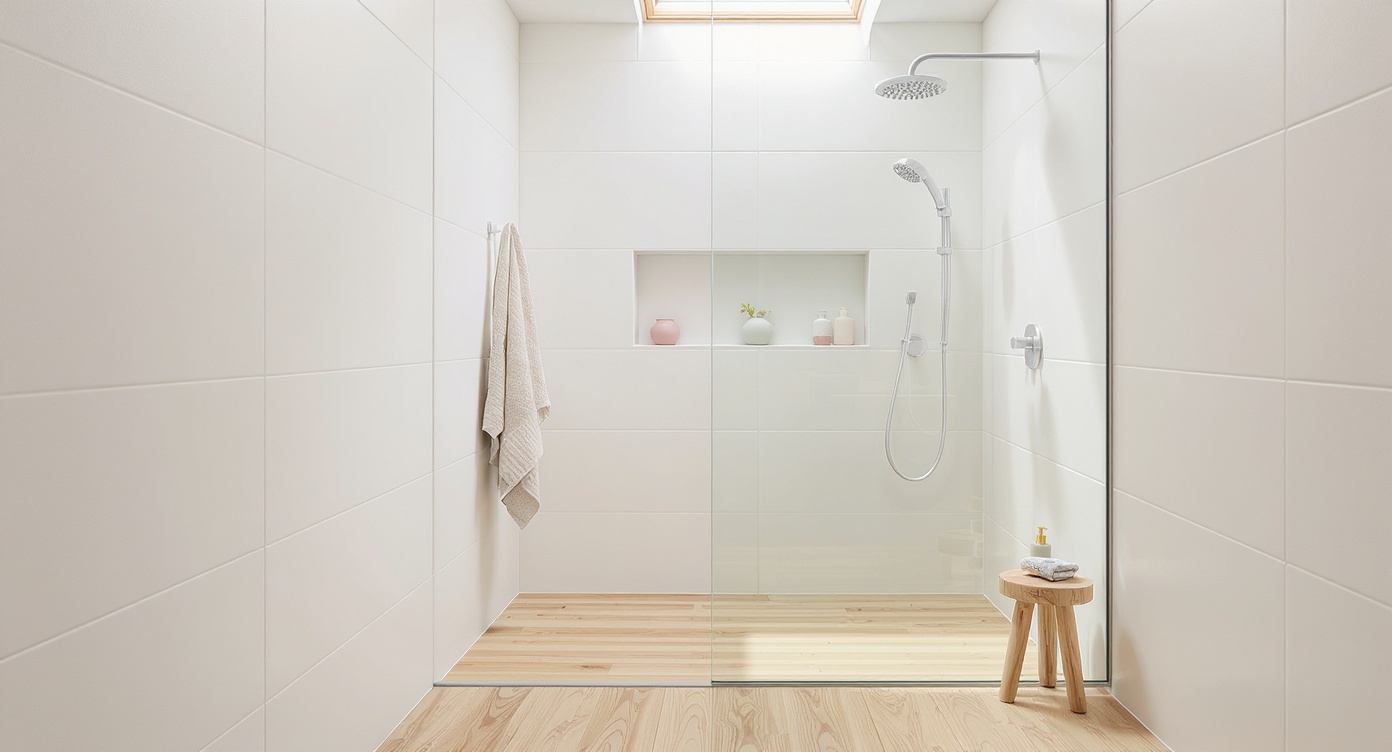 Душевая без двери стиль