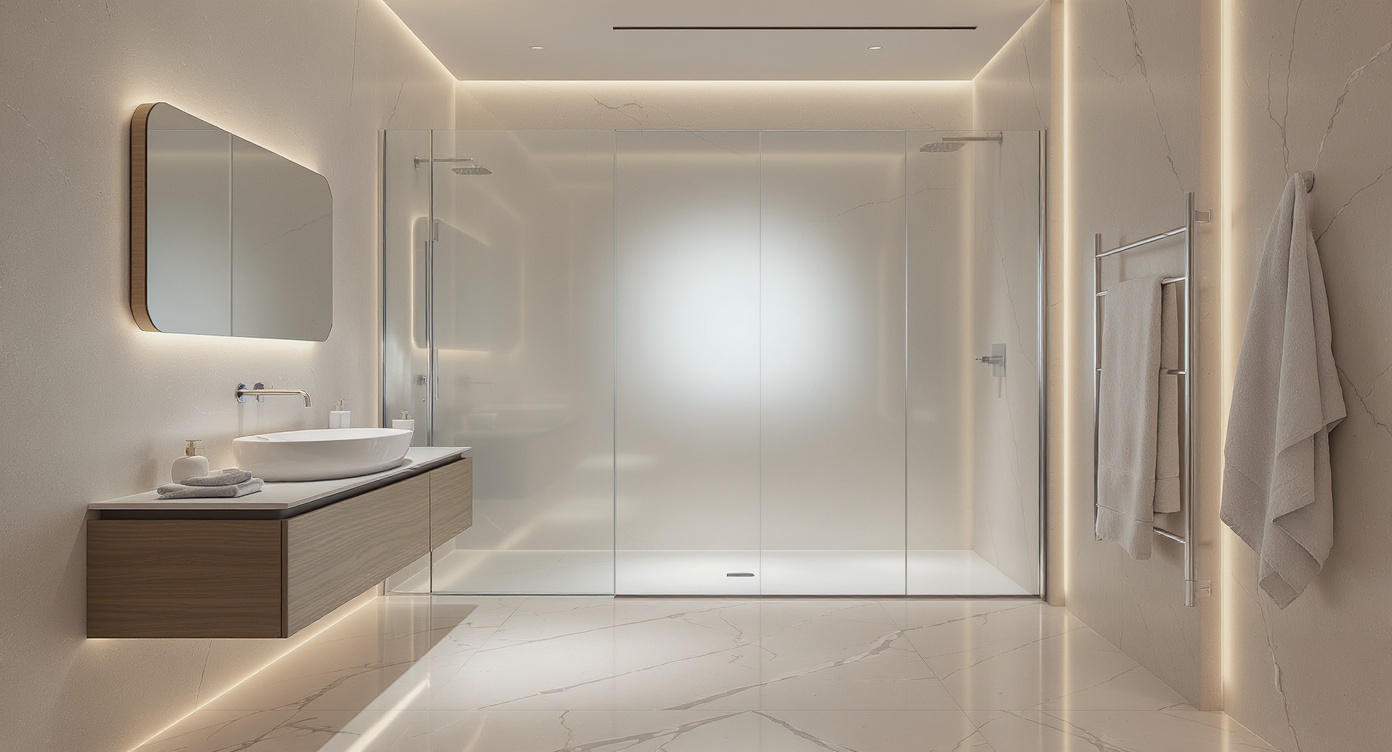 Матовая перегородка для душа